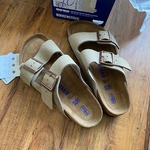 Birkenstock SFB Arizona Taupe Suede Womens Size 6